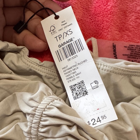 Garage Light Gray Ruched Tank Top - Picture 2 of 2